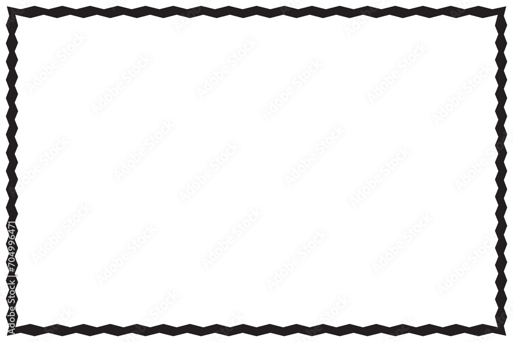 Poster simple of frame. design vector rectangle with zigzag lines black on white background. design print f