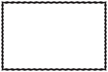 Simple of frame. Design vector rectangle with zigzag lines black on white background. Design print for illustration, greeting cards, wedding invitations, menu, royal certificates, background. Set 5