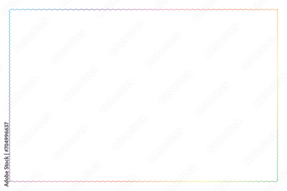 Aufkleber simple of frame. design vector rectangle with zigzag lines spectrum on white background. design prin