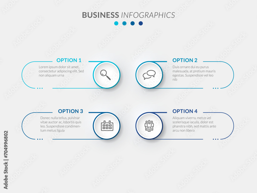Poster vector modern infographic data design template. vector illustration with 4 steps and icons. can be u
