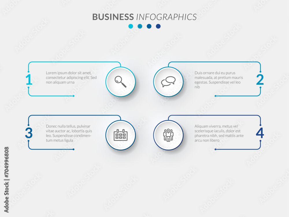 Poster vector modern infographic data design template. vector illustration with 4 steps and icons. can be u