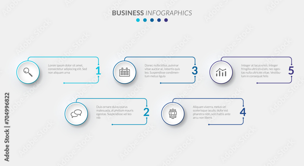 Poster vector modern infographic data design template. vector illustration with 5 steps and icons. can be u