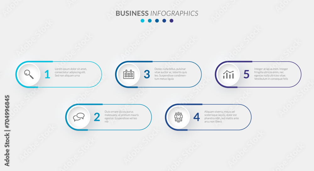 Poster vector modern infographic data design template. vector illustration with 5 steps and icons. can be u