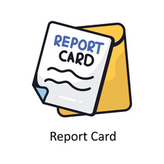 Report card vector filled outline doodle Design illustration. Symbol on White background EPS 10 File