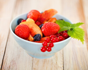 Delicious fresh fruits served in bowl