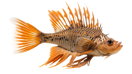 Bat hydra conidae fish isolated on a transparent background