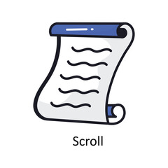 Scroll vector filled outline doodle Design illustration. Symbol on White background EPS 10 File