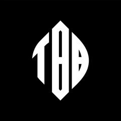 TBB circle letter logo design with circle and ellipse shape. TBB ellipse letters with typographic style. The three initials form a circle logo. TBB circle emblem abstract monogram letter mark vector.