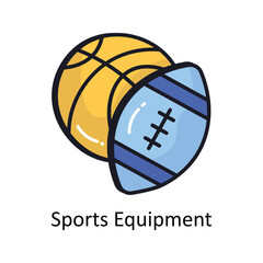 Sports Equipment vector filled outline doodle Design illustration. Symbol on White background EPS 10 File