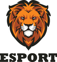 vector hand drawn lion esport logo