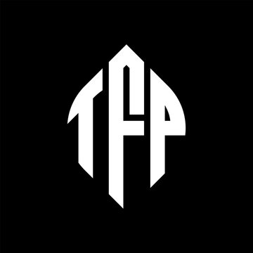 TFP circle letter logo design with circle and ellipse shape. TFP ellipse letters with typographic style. The three initials form a circle logo. TFP circle emblem abstract monogram letter mark vector.