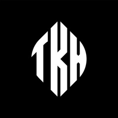 TKX circle letter logo design with circle and ellipse shape. TKX ellipse letters with typographic style. The three initials form a circle logo. TKX circle emblem abstract monogram letter mark vector.