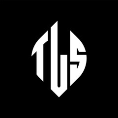 TLS circle letter logo design with circle and ellipse shape. TLS ellipse letters with typographic style. The three initials form a circle logo. TLS circle emblem abstract monogram letter mark vector.