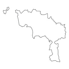 Hainaut - map of the region of the country Belgium