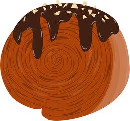 illustration of cromboloni chocolate