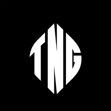 TNG circle letter logo design with circle and ellipse shape. TNG ellipse letters with typographic style. The three initials form a circle logo. TNG circle emblem abstract monogram letter mark vector.