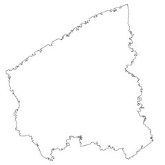 West Flanders- map of the region of the country Belgium