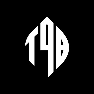 TQB circle letter logo design with circle and ellipse shape. TQB ellipse letters with typographic style. The three initials form a circle logo. TQB circle emblem abstract monogram letter mark vector.