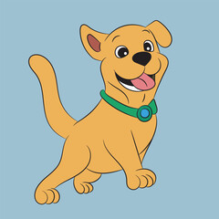 Obraz na płótnie Canvas dog happy and funny character cute vector drawing 