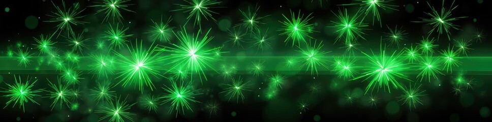 Fototapeta premium Festive Patrick day Fireworks light green gold emerald background. Generative AI