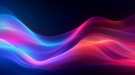 Vibrant Neon Wave Background AI Generated