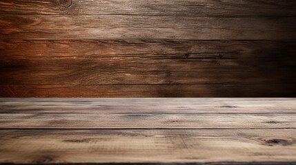 Naklejka premium empty weathered or vintage wooden table corner in living room