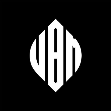 UBM circle letter logo design with circle and ellipse shape. UBM ellipse letters with typographic style. The three initials form a circle logo. UBM circle emblem abstract monogram letter mark vector.