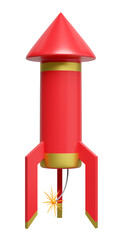3d firework rocket for festive chinese new year holiday. 3d render illustration