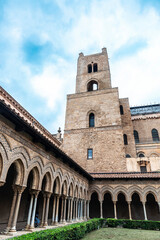Cloister of the cathedral of Monreale, Palermo, Sicily, Italy