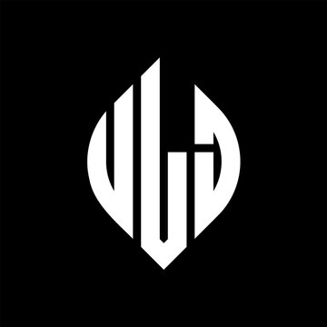 ULJ letter logo design with polygon shape. ULJ polygon and cube shape logo design. ULJ hexagon vector logo template white and black colors. ULJ monogram, business and real estate logo.
