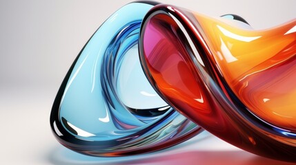 Colorful Glass 3D Object Abstract Wallpaper Background AI Generated