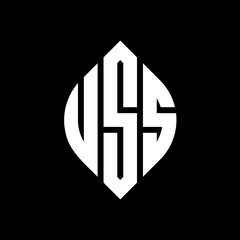 Obraz premium USS letter logo design with polygon shape. USS polygon and cube shape logo design. USS hexagon vector logo template white and black colors. USS monogram, business and real estate logo.