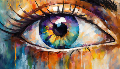 Eye colorful art painting