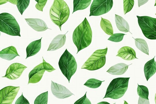 Watercolor designer elements set collection of green leaves, greenery art foliage natural leaves herbs in watercolor style. Decorative beauty elegant illustration for design