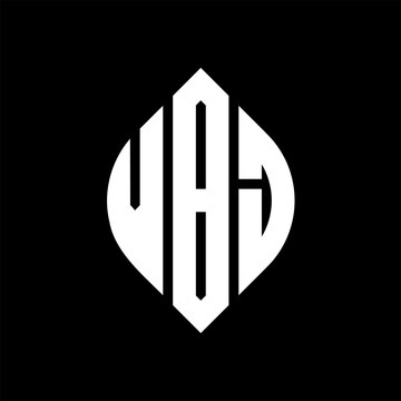 VBJ circle letter logo design with circle and ellipse shape. VBJ ellipse letters with typographic style. The three initials form a circle logo. VBJ circle emblem abstract monogram letter mark vector.