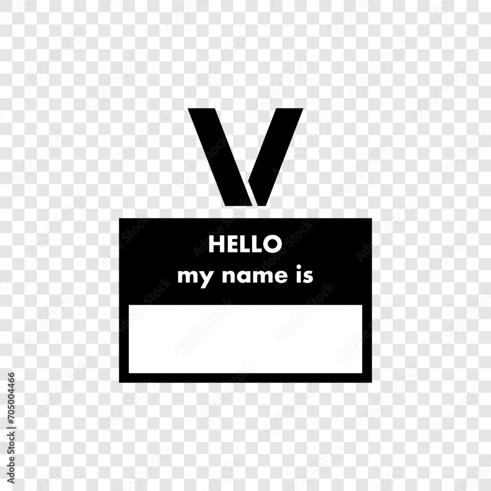 Poster hello my name is. name tag. id card line icon, office badge vector icon.