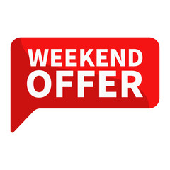Weekend Offer Red Rectangle Shape For Sale Promotion Business Marketing Social Media Information
