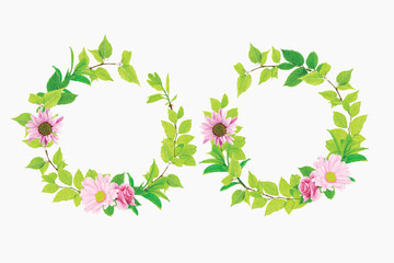 floral wreath hand drawn style design