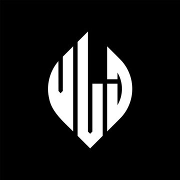 VLJ circle letter logo design with circle and ellipse shape. VLJ ellipse letters with typographic style. The three initials form a circle logo. VLJ circle emblem abstract monogram letter mark vector.