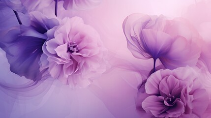 Vibrant Purple Background with Complex Shapes and Spring Blossom AI Generated