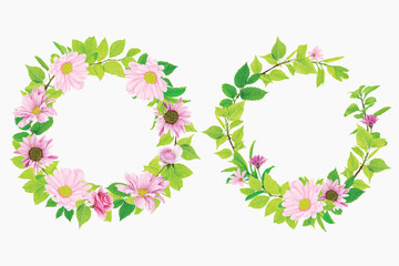 floral wreath hand drawn style design
