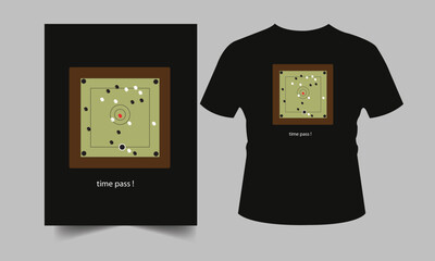 Carrom board for the t-shirt design