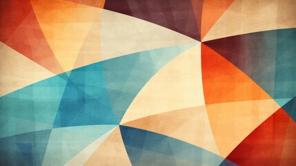 Retro Geometric Abstract Background with Fabric Texture AI Generated