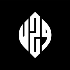 VZQ circle letter logo design with circle and ellipse shape. VZQ ellipse letters with typographic style. The three initials form a circle logo. VZQ circle emblem abstract monogram letter mark vector.