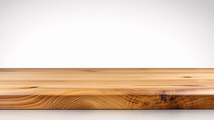 perspective view of wood or wooden table top corner
