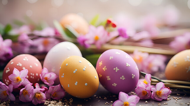 Happy Easter.Congratulatory easter background, generative ai