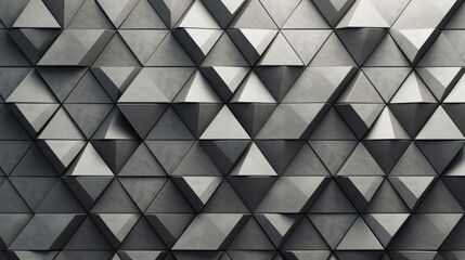 Futuristic Concrete Wall with Triangular Tiles AI Generated