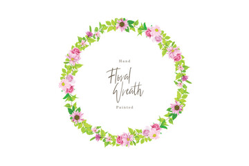 floral wreath hand drawn style design