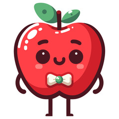 Apple character vector art illustration, Mr. apple illustration