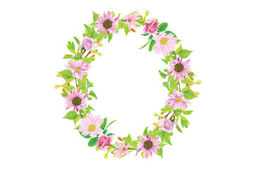 floral wreath hand drawn style design